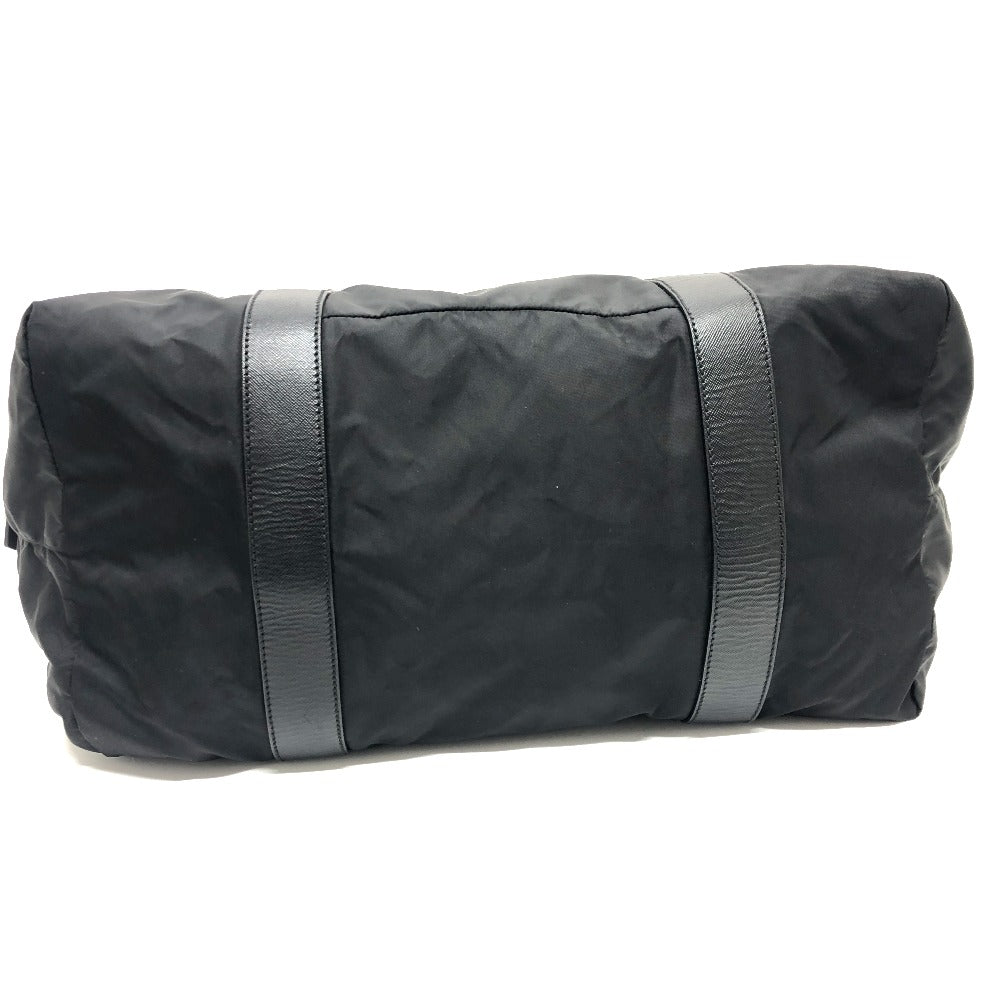 PRADA Boston Duffel bag V49Z Nylon / leather black triangle plate Women Used Authentic