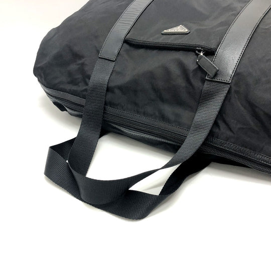 PRADA Boston Duffel bag V49Z Nylon / leather black triangle plate Women Used Authentic