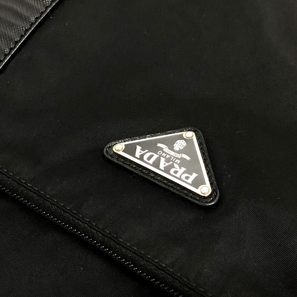 PRADA Boston Duffel bag V49Z Nylon / leather black triangle plate Women Used Authentic