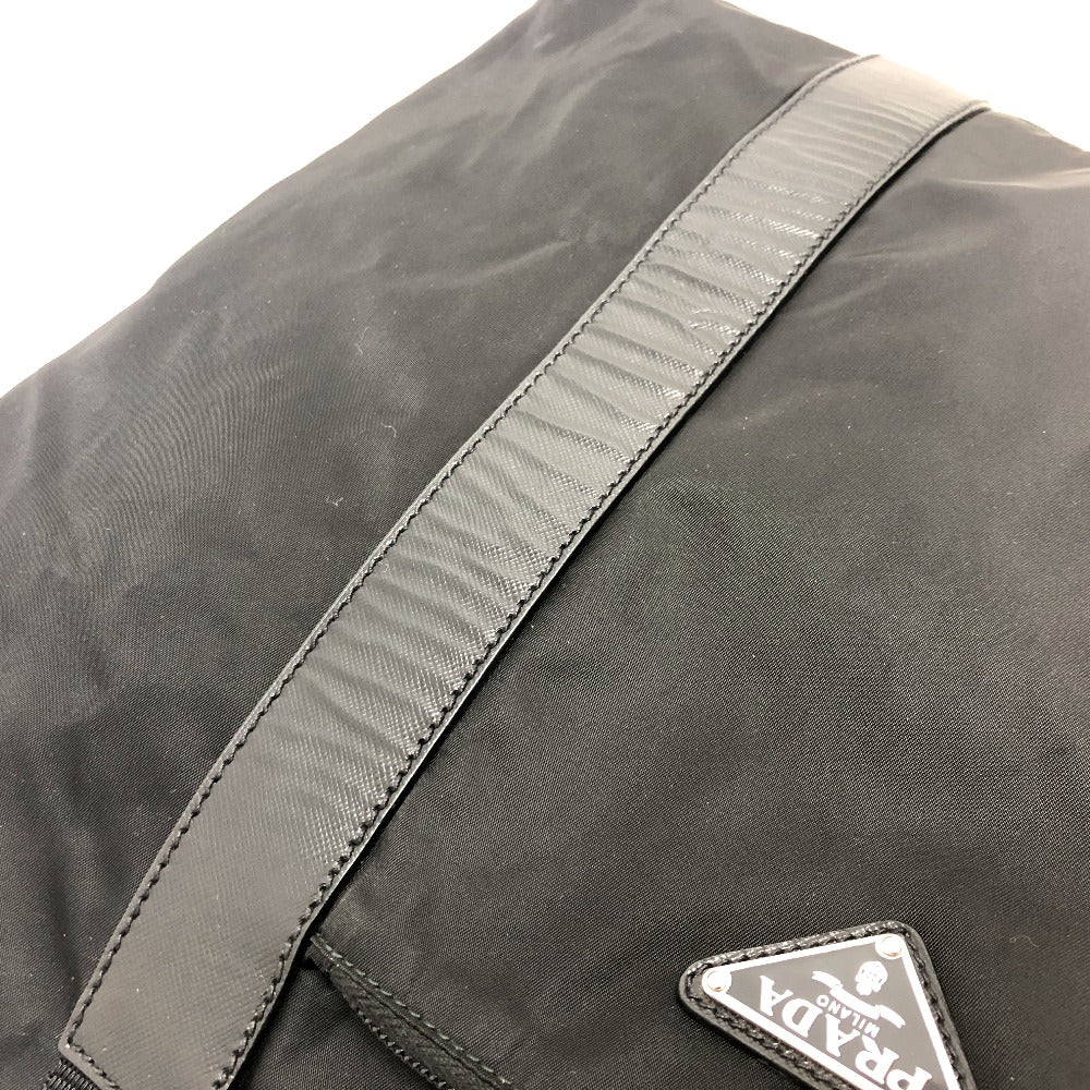 PRADA Boston Duffel bag V49Z Nylon / leather black triangle plate Women Used Authentic
