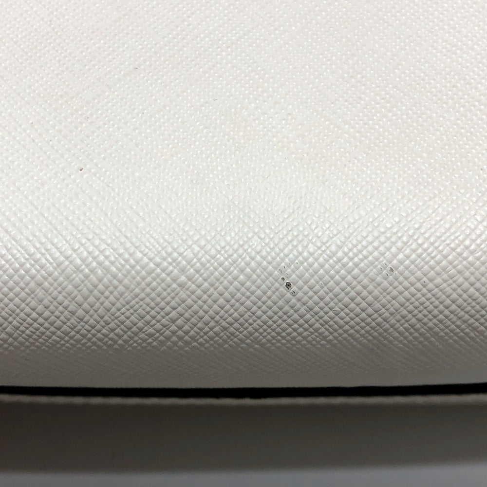 PRADA Shoulder Bag 1BH104 Safiano leather White / black logo Women Used Authentic