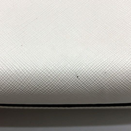 PRADA Shoulder Bag 1BH104 Safiano leather White / black logo Women Used Authentic