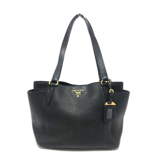 PRADA Tote Bag BR4970 leather black logo