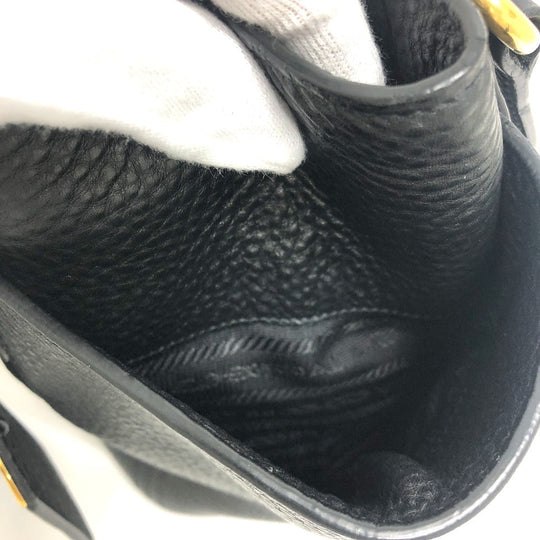 PRADA Tote Bag BR4970 leather black logo