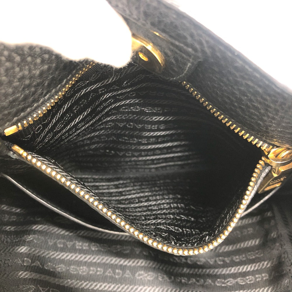 PRADA Tote Bag BR4970 leather black logo