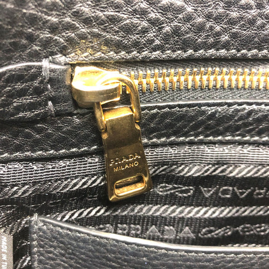 PRADA Tote Bag BR4970 leather black logo