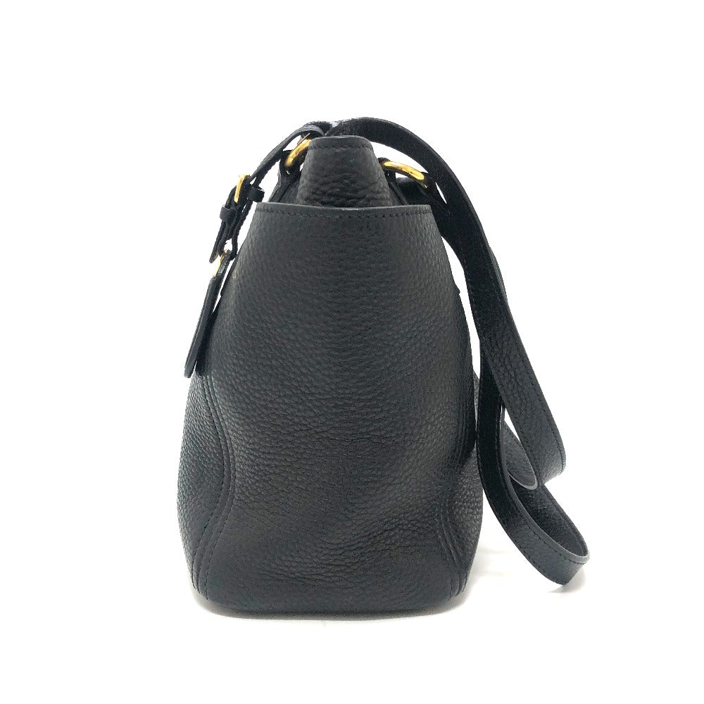 PRADA Tote Bag BR4970 leather black logo