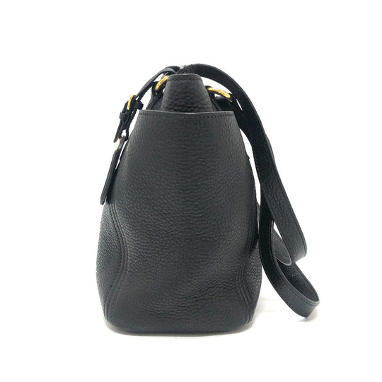 PRADA Tote Bag BR4970 leather black logo