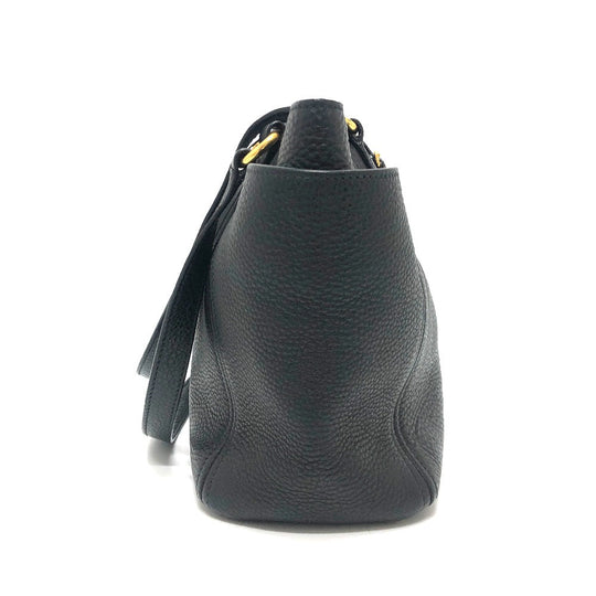 PRADA Tote Bag BR4970 leather black logo