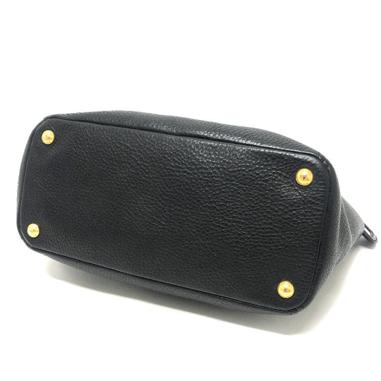 PRADA Tote Bag BR4970 leather black logo