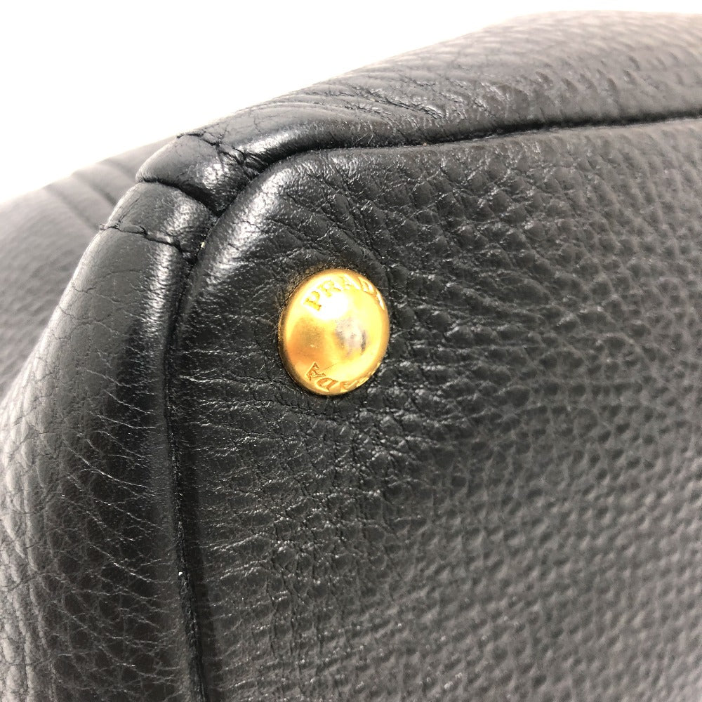 PRADA Tote Bag BR4970 leather black logo