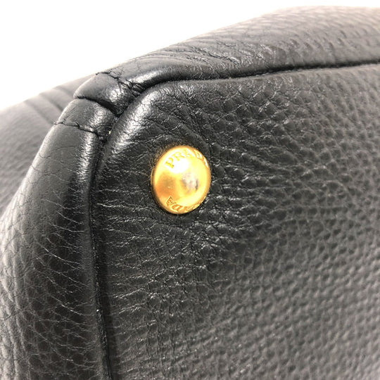 PRADA Tote Bag BR4970 leather black logo