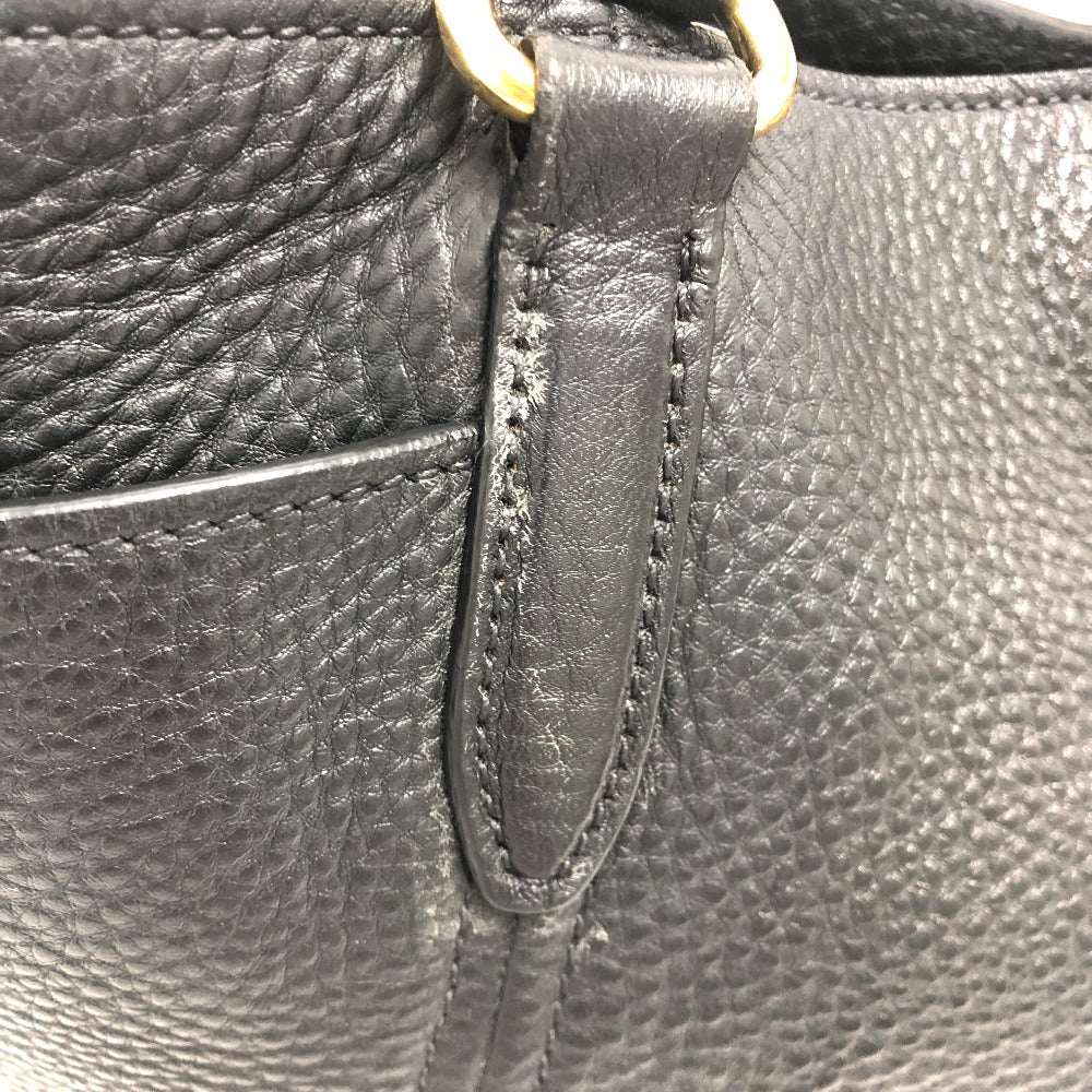 PRADA Tote Bag BR4970 leather black logo