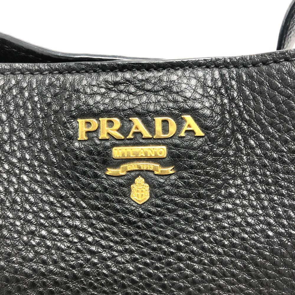 PRADA Tote Bag BR4970 leather black logo