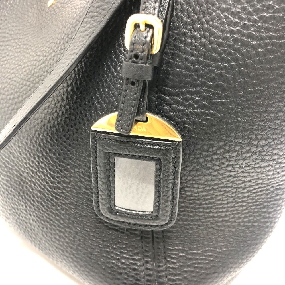 PRADA Tote Bag BR4970 leather black logo