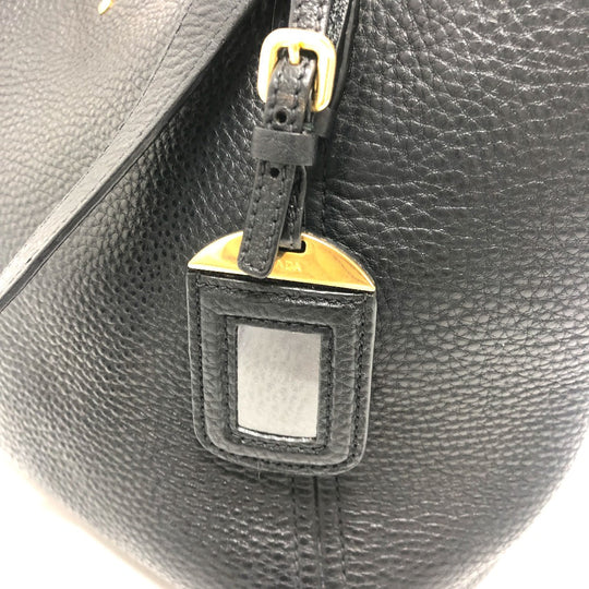 PRADA Tote Bag BR4970 leather black logo