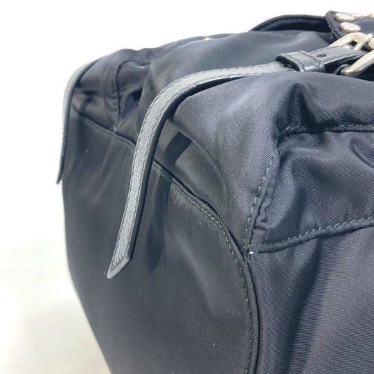PRADA Backpack 1BZ811 Nylon black logo Studs mens Secondhand Authentic
