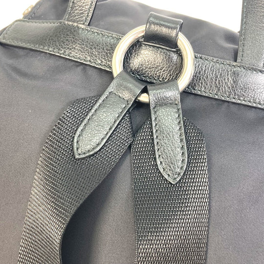 PRADA Backpack 1BZ811 Nylon black logo Studs mens Secondhand Authentic