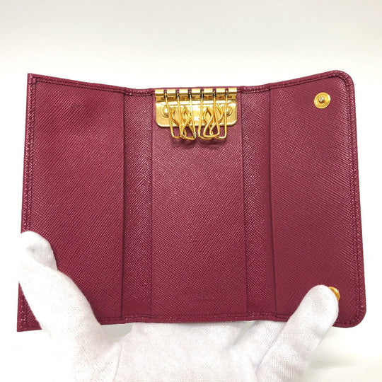 PRADA Key case Key holder  1M0223 Safiano leather pink logo