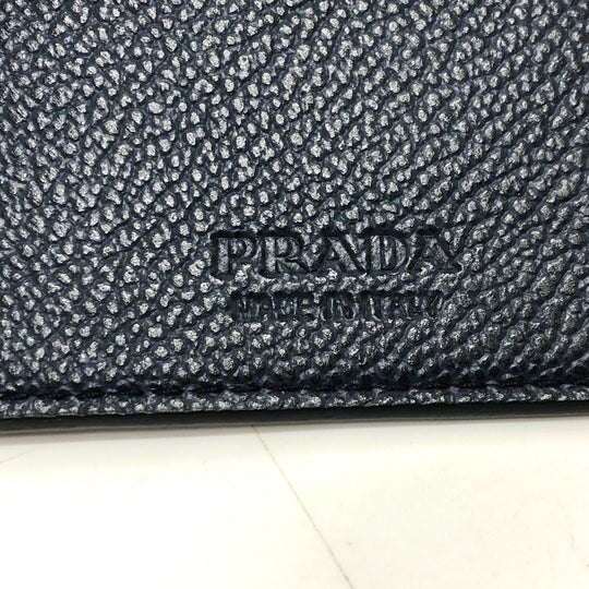 PRADA Long Wallet Purse 2MV015 leather blue Long wallet Vitero Micrograss