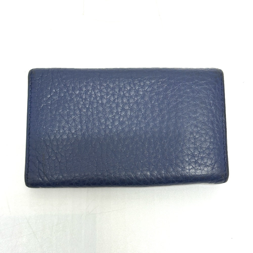 PRADA Key case Key holder 1PG222 leather blue triangle plate