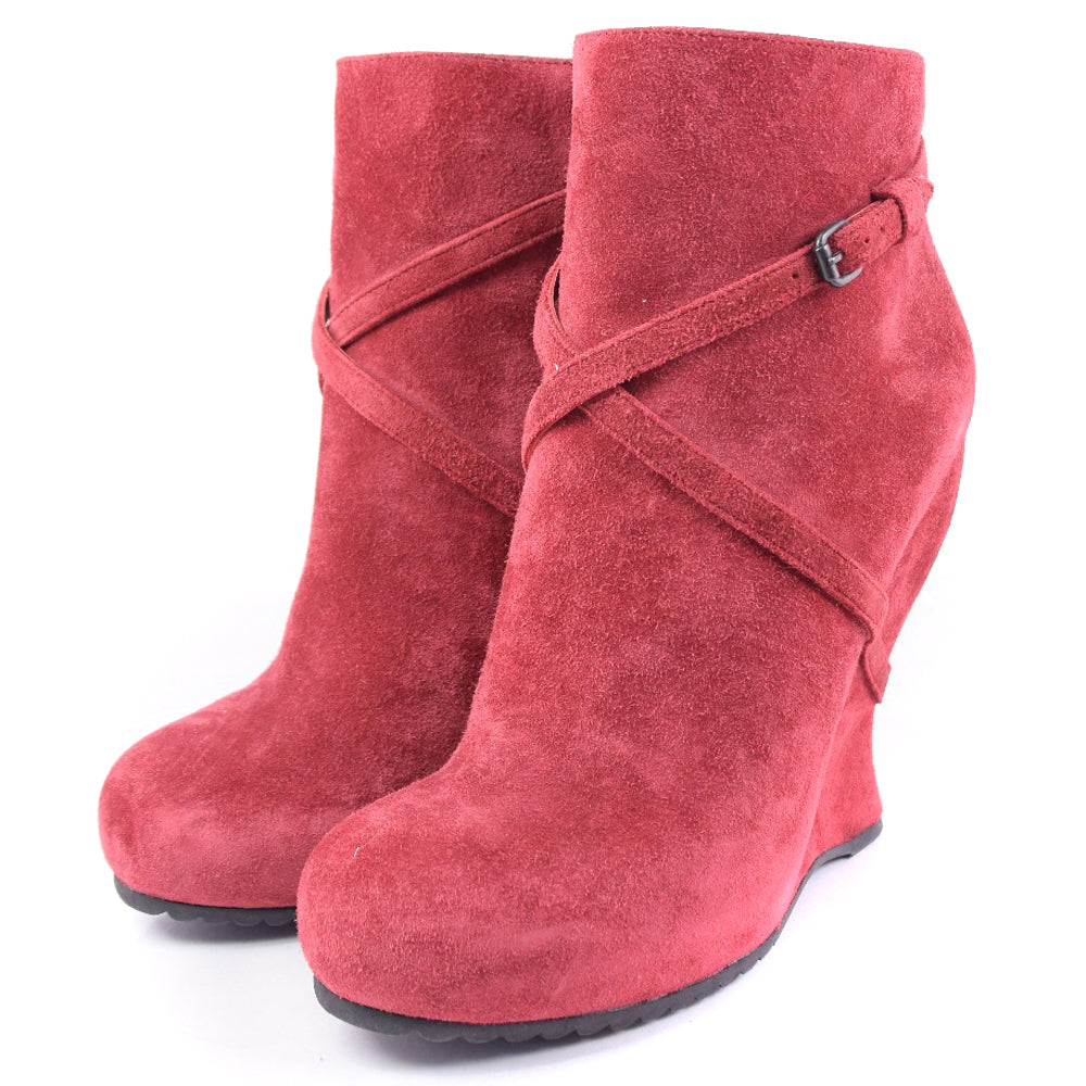 BOTTEGAVENETA Booties Suede Red boots Women 37 Used Authentic