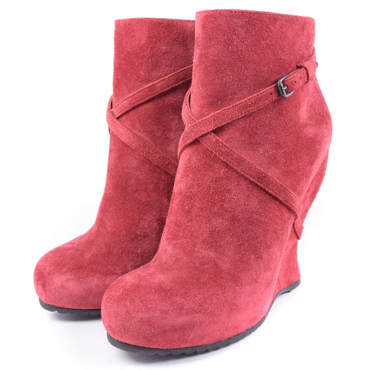 BOTTEGAVENETA Booties Suede Red boots Women 37 Used Authentic