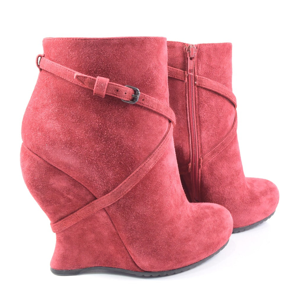 BOTTEGAVENETA Booties Suede Red boots Women 37 Used Authentic