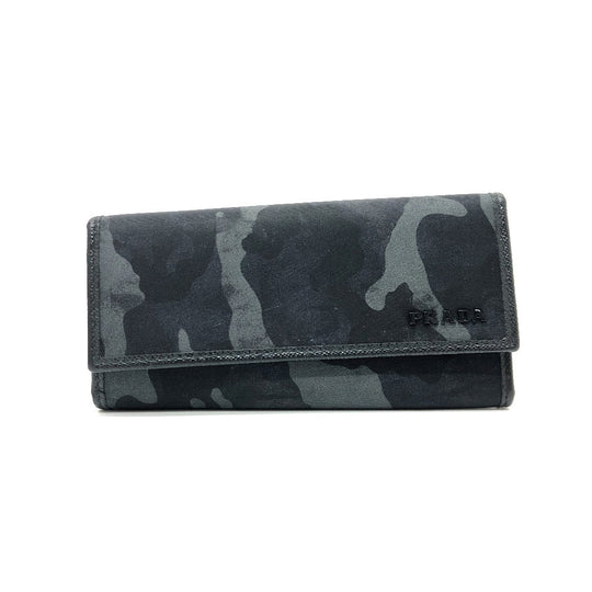 PRADA Key case Key holder  Nylon black Camouflage camouflage Women Used Authentic
