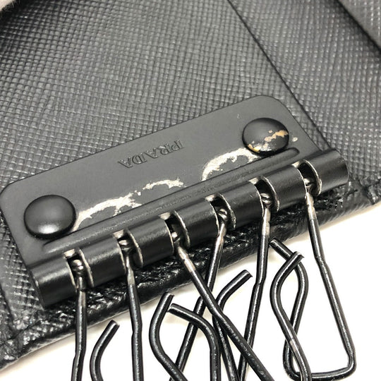 PRADA Key case Key holder  Nylon black Camouflage camouflage Women Used Authentic
