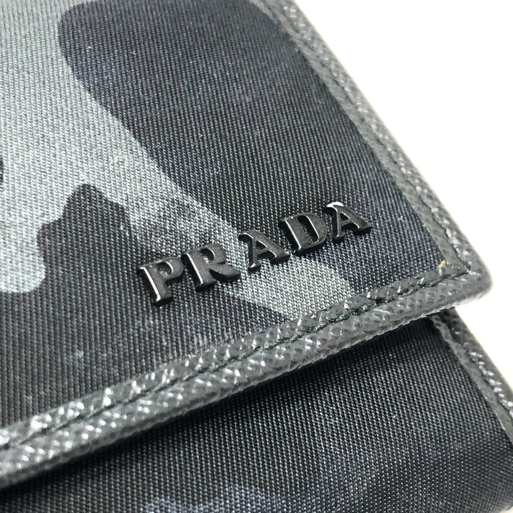 PRADA Key case Key holder  Nylon black Camouflage camouflage Women Used Authentic