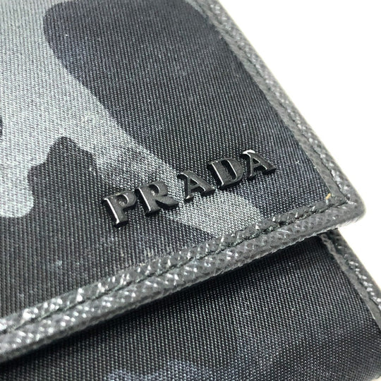 PRADA Key case Key holder  Nylon black Camouflage camouflage Women Used Authentic