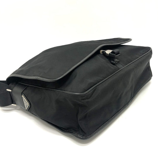 PRADA Shoulder Bag ‚u166 Nylon / leather black mens Used Authentic