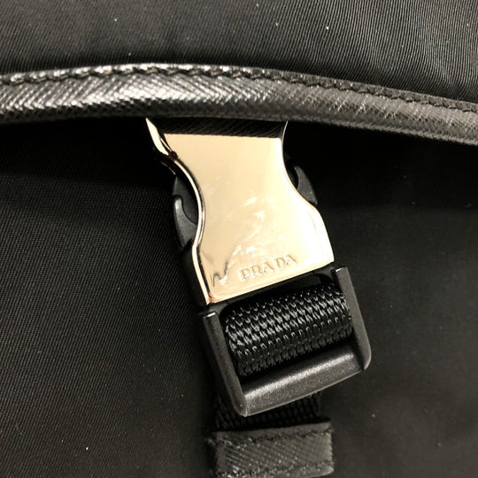 PRADA Shoulder Bag ‚u166 Nylon / leather black mens Used Authentic