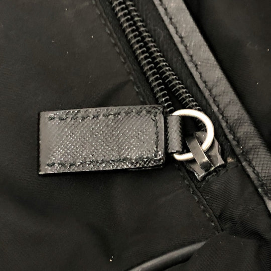 PRADA Shoulder Bag ‚u166 Nylon / leather black mens Used Authentic