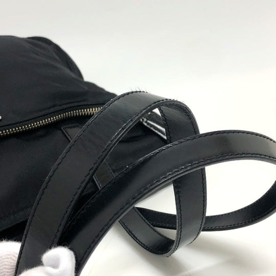 PRADA Tote Bag Nylon black Triangular plate Women Used Authentic