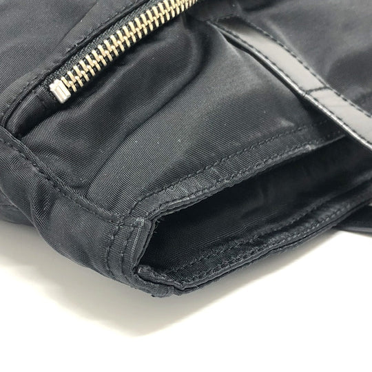 PRADA Tote Bag Nylon black Triangular plate Women Used Authentic