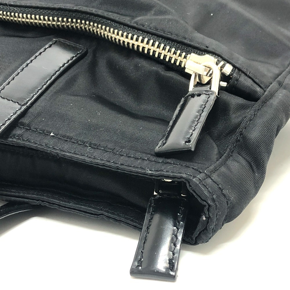 PRADA Tote Bag Nylon black Triangular plate Women Used Authentic