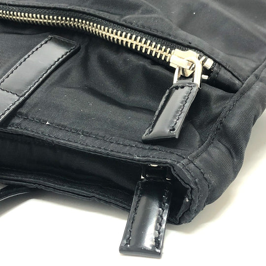 PRADA Tote Bag Nylon black Triangular plate Women Used Authentic