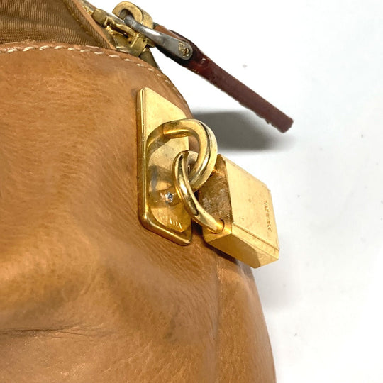 PRADA Shoulder Bag BR2524 Canvas, Nylon, Leather Brown Triangle logo plate Venice Women Used Authentic