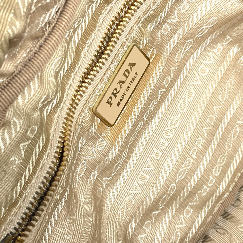 PRADA Shoulder Bag BR2524 Canvas, Nylon, Leather Brown Triangle logo plate Venice Women Used Authentic