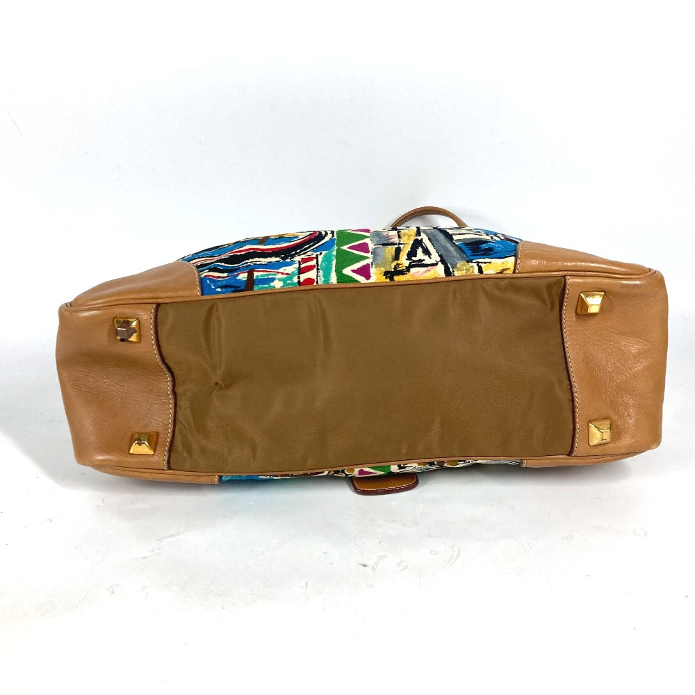 PRADA Shoulder Bag BR2524 Canvas, Nylon, Leather Brown Triangle logo plate Venice Women Used Authentic