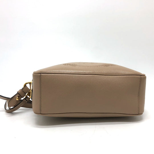 PRADA Shoulder Bag 1BH089 leather beige logo GLACE CALF CAMMEO Women Used Authentic