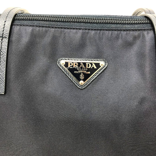PRADA Shoulder Bag 1BG189 Nylon Navy Triangle logo Tote Bag/Crossbody