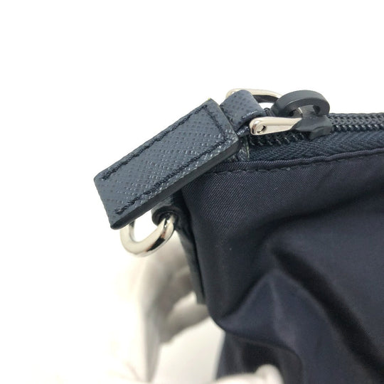 PRADA Shoulder Bag 1BG189 Nylon Navy Triangle logo Tote Bag/Crossbody