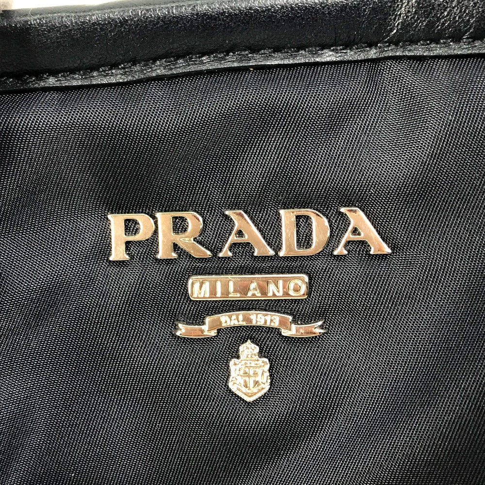 PRADA Handbag BN1841 Nylon / leather Navy logo Women Used Authentic