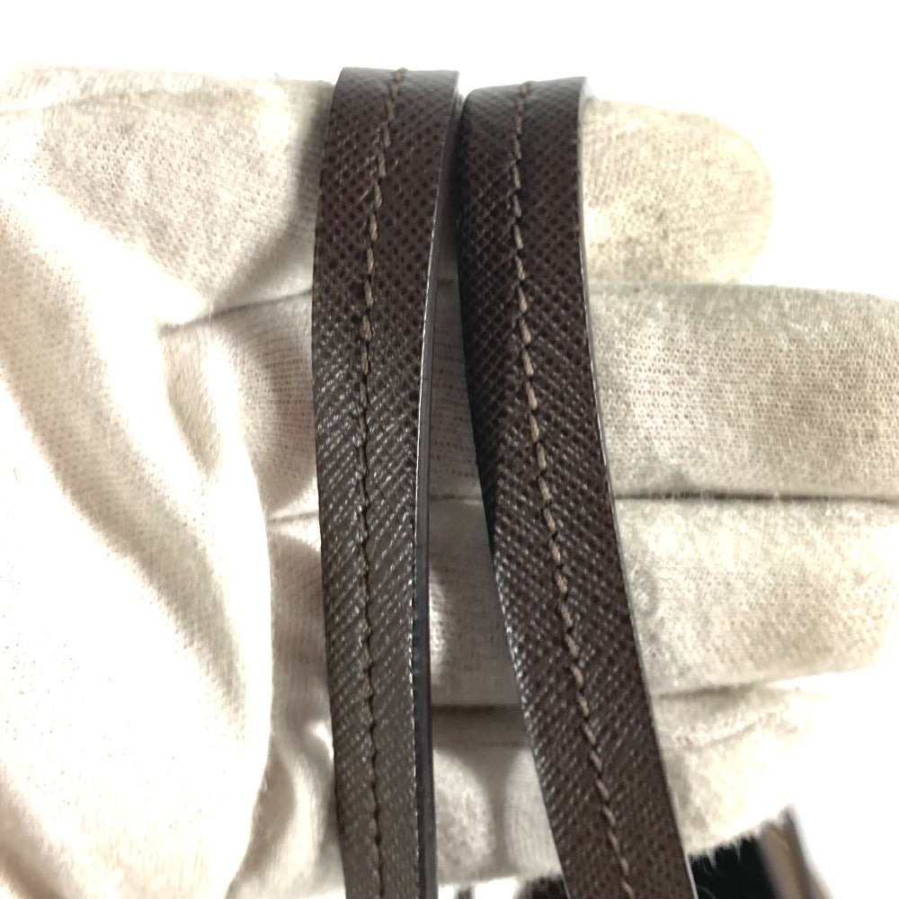 PRADA Tote Bag Nylon, Velour khaki Shoulder Bag logo Tessuto Women Used Authentic