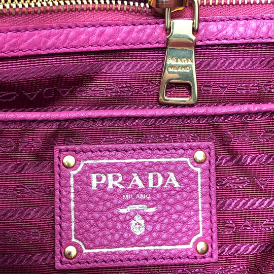 PRADA Handbag BN1713 leather pink logo Women Used Authentic