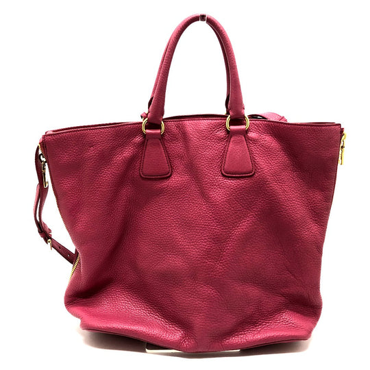 PRADA Handbag BN1713 leather pink logo Women Used Authentic