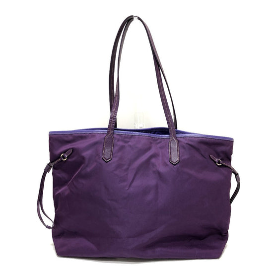 PRADA Tote Bag BR3924 saffiano leather purple logo Women Secondhand Authentic
